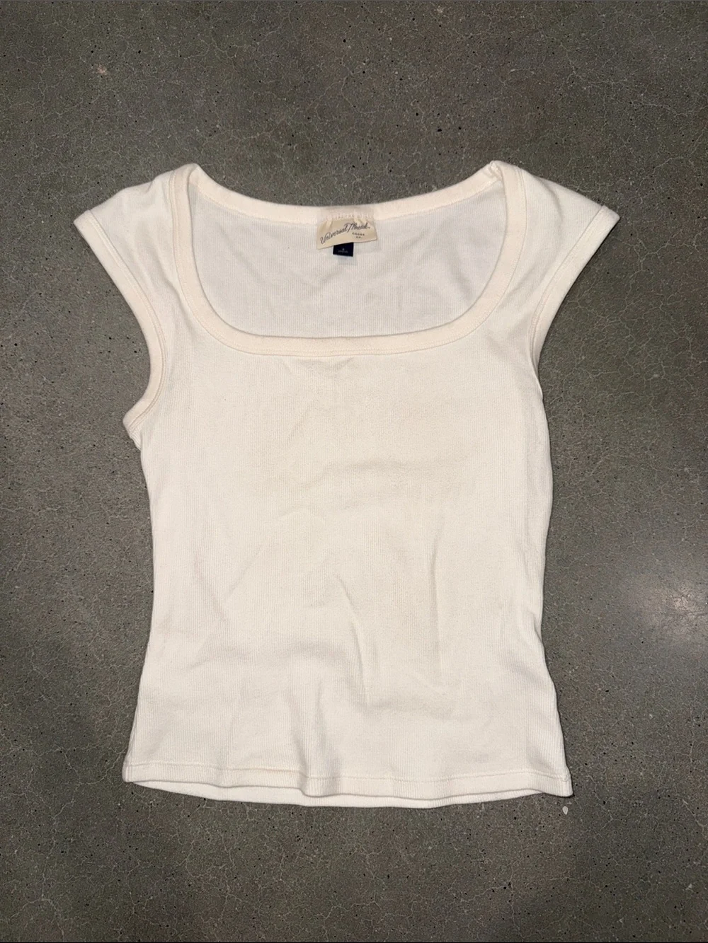 Universal Thread Cream Scoop Neck Top